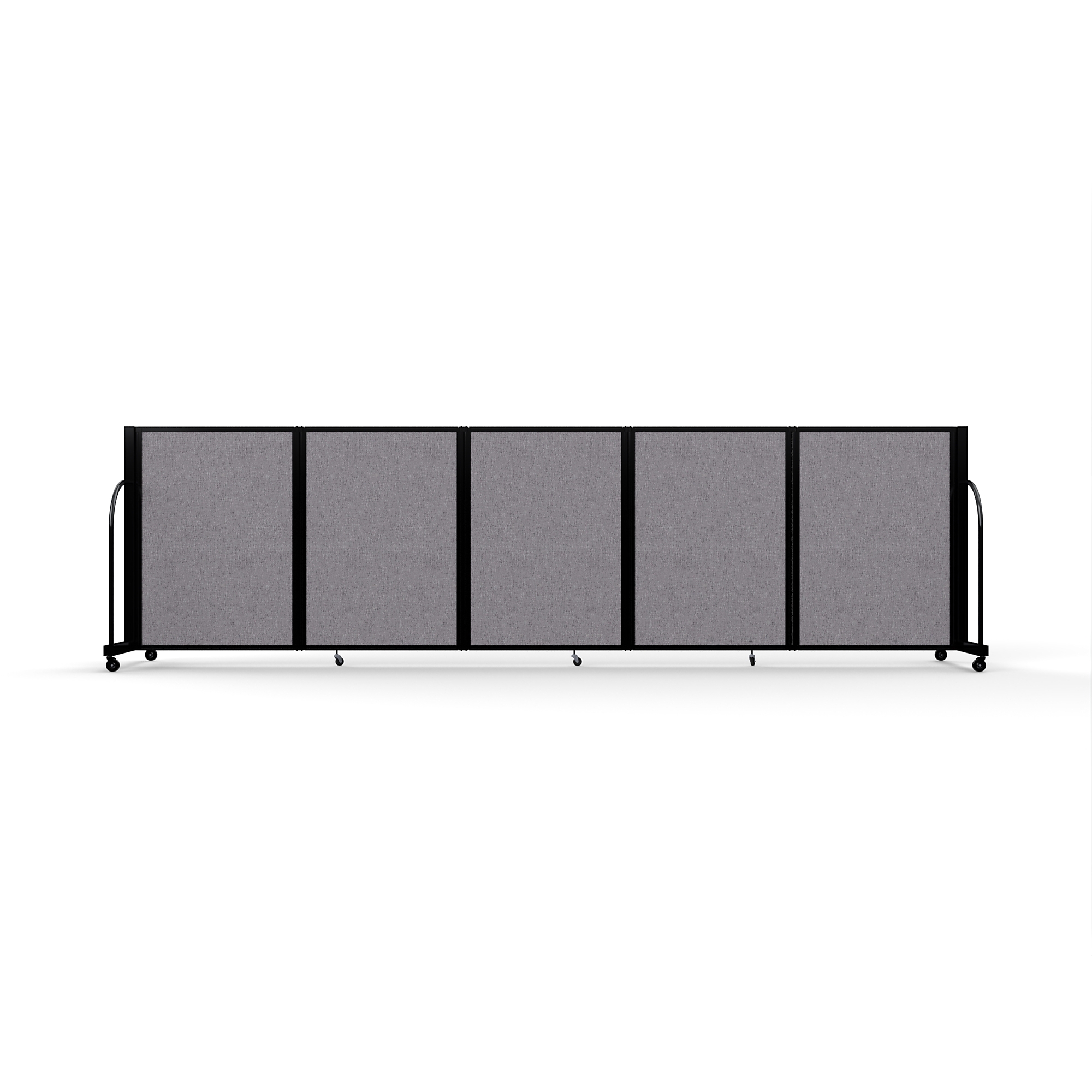Screenflex Full Motion Divider, 4' x 14'1", Black Frame, Select Gray